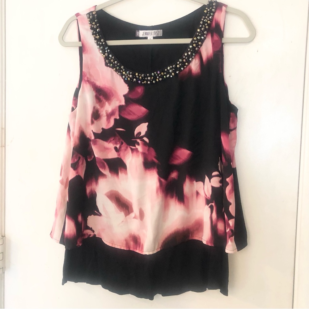 Jennifer Lopez Sleeveless Beaded Top - Size L